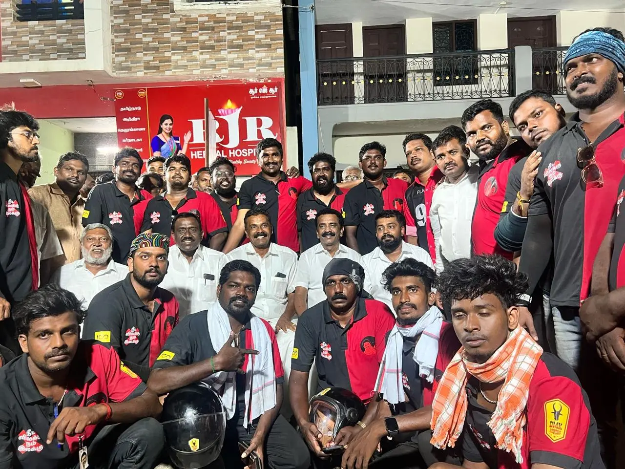 Two-wheeler rally arriving as part of the Salem Youth Conference